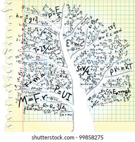 Paper with tree and equations