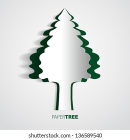 Paper tree on white background