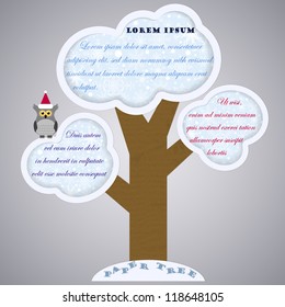 Paper tree with place for text on it (Winter theme)
