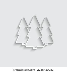 paper trees icon christmas tree forest sign