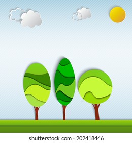 paper trees and shrubs