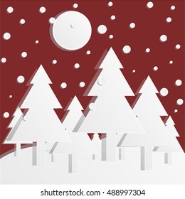 Paper trees for your design. Paper template

