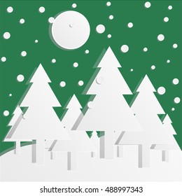 Paper trees for your design. Paper template
