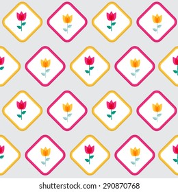 Paper Trendy Flat Flower Seamless Pattern Vector Illustration EPS10