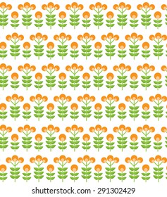 Paper Trendy Flat Flower Seamless Pattern Vector Illustration EPS10