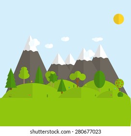 Paper Trendy Flat Nature Background Vector Illustration EPS10
