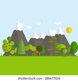 Paper Trendy Flat Nature Background Vector Illustration EPS10