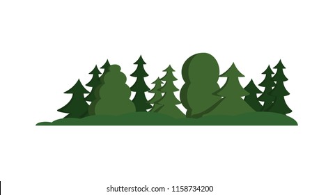 Paper Trendy Flat Trees Set Vector Illustration EPS10