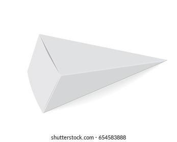 Paper triangular box for your design and logo. Ice cream. It's easy to change colors. Blank vector EPS 10. Mock Up