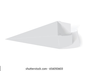 Paper triangular box for your design and logo. Ice cream. It's easy to change colors. Blank vector EPS 10. Mock Up