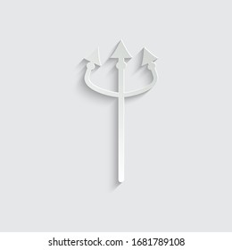 Paper trident icon vector. black trident  symbol