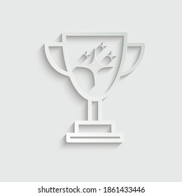 paper trophy icon. black trophy cup icon vector