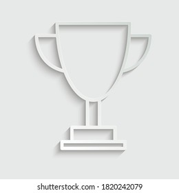 icono de trofeo de papel. vector de icono de copa trofeo