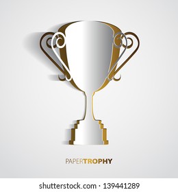 Paper trophy with space for your text - vector