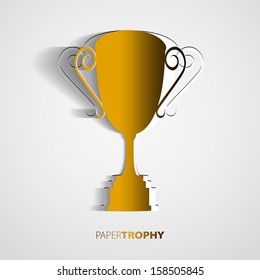 Paper trophy with space for your text - vector