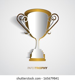 Paper trophy with space for your text - vector illustration