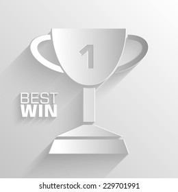 paper trophy vector background concept. Illustration tamplate for web and mobile