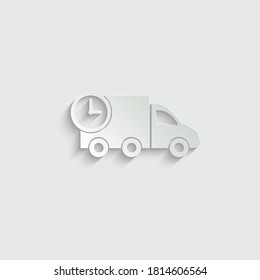 paper truck icon. delivery icon vector