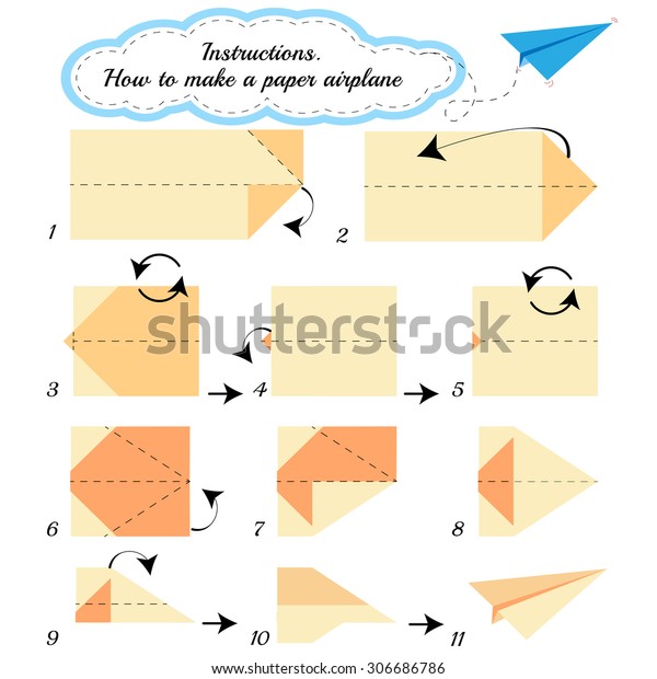 Paper Tutorial Step By Step How Stock Vector Royalty Free