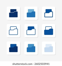 paper UI isolated icons set