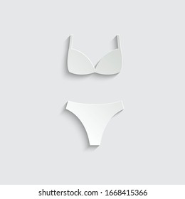 paper underwear icon. clothes icon. Bra,  underthings icon. 