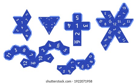 Paper Unwrap Templates of Dice for Boardgames svg
