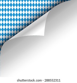 Paper upper left corner on a german Oktoberfest background 