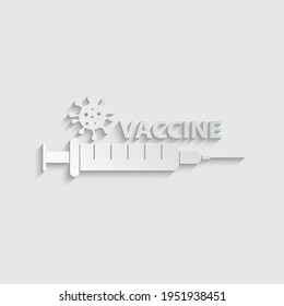 paper vaccine icon vector  sign coronavirus vaccine icon