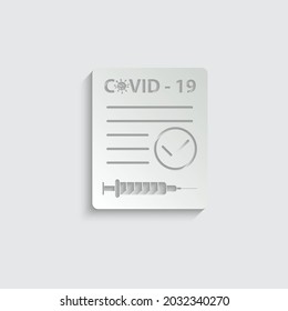 paper vaccine passport covid 19  icon vector. vaccination passport against corona virus sign