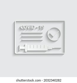 paper vaccine passport covid 19  icon vector. vaccination passport against corona virus sign