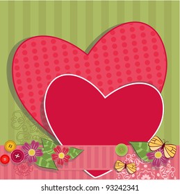 Paper valentine handmade with vintage elements