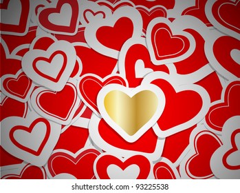 Paper Valentine heart background eps10