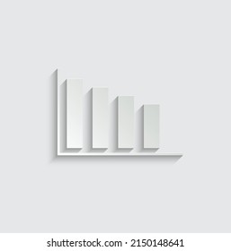 paper Vector declining graph icon on a grey background