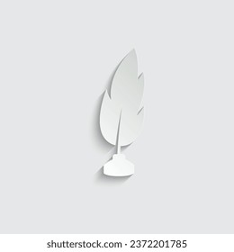 paper Vector feather and ink bottle icon