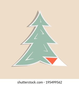 Paper Vector Fir - Pine Tree Illustration