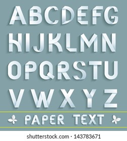 Paper vector font.