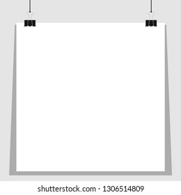 Paper vector. free space for text. copy space. Paper clip