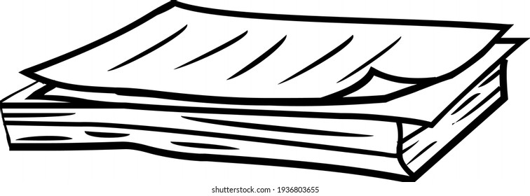 Dibujo de línea de icono del vector de papel