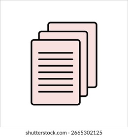 Plantilla de línea de icono de Vector de papel