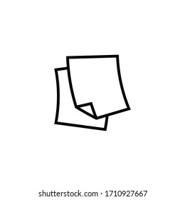 Paper vector icon in linear, outline icon isolated on white background
