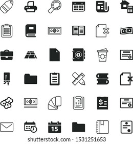 paper vector icon set such as: doc, winner, week, pop, cream, construction, leather briefcase, tally, carton, designer, thermodynamic, stationery, card, bucket, champion, style, clock
