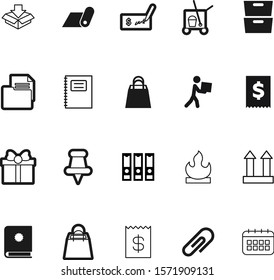 paper vector icon set such as: currency, pushpin, brush, mattress, trendy, courier, man, toilet, clip, stationery, top, flame, investment, binders, carry, relaxation, price, handbook, fire, christmas