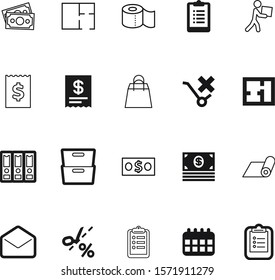 paper vector icon set such as: exercise, courier, wage, tool, trendy, survey, calendar, wc, yoga, ticket, baking, questionnaire, package, cart, invoice, toilet, print, letter, cabinet, amount