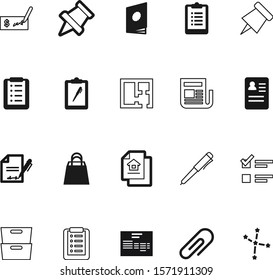 paper vector icon set such as: person, notice, structure, schedule, checkmark, search, card, test, floor, diagnosis, catalogue, geometric, capricorn, art, gift, residential, architect, front, writing