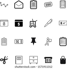 paper vector icon set such as: tourism, receipt, worker, mail, paperwork, entertainment, access, blank, eco, discount, person, mall, bill, push, tickets, tissue, deliveryman, thumbtack, character