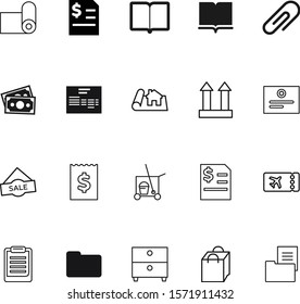 paper vector icon set such as: tickets, tick, napkin, discount, bag, billing, tissue, airport, toilet, coupon, boarding, logistics, mattress, architecture, flight, ornament, glass, roll, offer