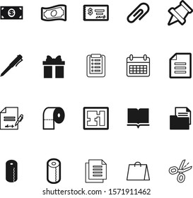 paper vector icon set such as: house, form, art, celebration, party, apartment, online, project, architecture, profit, accounting, beautiful, personal, parcel, questionnaire, checklist, packet