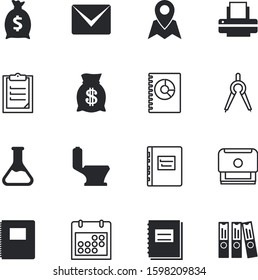 paper vector icon set such as: clipboard, event, form, verification, calculator, rubber, tax, laboratory, postage, clean, device, pin, needle, year, mailing, postal, contact, red, house, vacancy