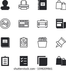 paper vector icon set such as: stop, demographic, image, scanner, textbook, frame, banner, notepad, magnifying, nicotine, prohibition, rubber, calendar, laser, modern, stamping, fries, ring, task