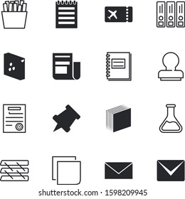 paper vector icon set such as: colorl, workplace, fat, application, pictogram, snack, ring, fresh, binder, space, new, online, ticket, vacancy, license, one, eat, sowing, diary, storage, stock